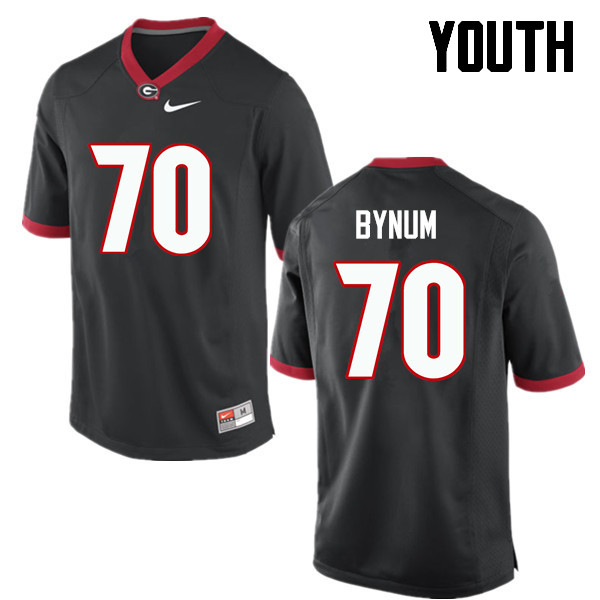 Youth Georgia Bulldogs #70 Aulden Bynum College Football Jerseys-Black